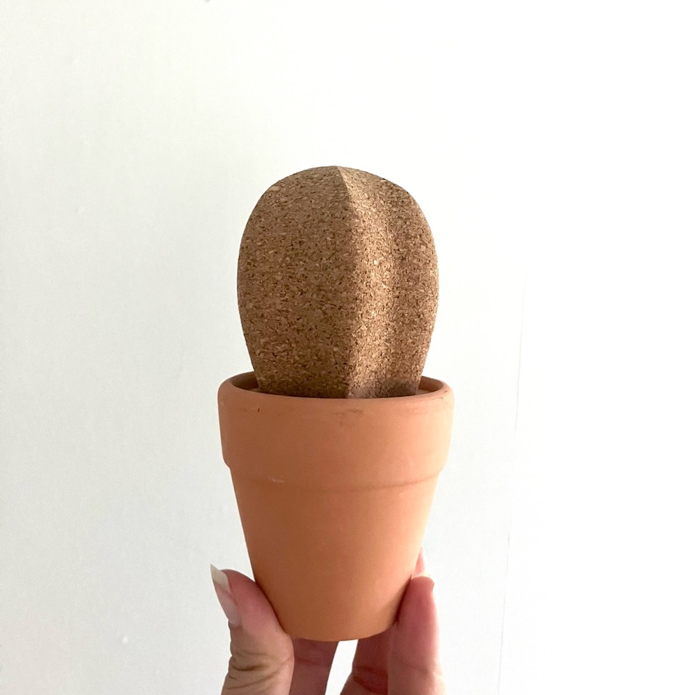 Retro cork cactus terracotta pot display desk decor bulletin